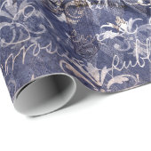 Gothic Grunge Indigo Cadeaupapier (Rol Hoek)