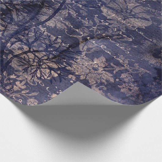 Gothic Grunge Indigo Cadeaupapier (Hoek)