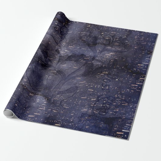 Gothic Grunge Indigo  Cadeaupapier (Uitgerold)