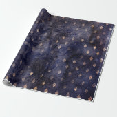 Gothic Grunge Indigo Cadeaupapier (Uitgerold)