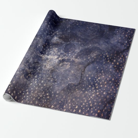 Gothic Grunge Indigo  Cadeaupapier (Uitgerold)