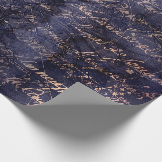 Gothic Grunge Indigo  Cadeaupapier (Hoek)