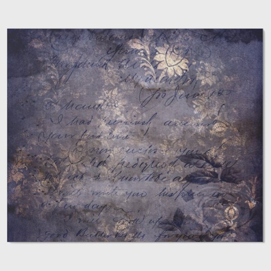 Gothic Grunge Indigo Cadeaupapier (Vlak)