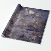 Gothic Grunge Indigo Cadeaupapier (Uitgerold)