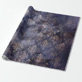 Gothic Grunge Indigo Cadeaupapier (Uitgerold)
