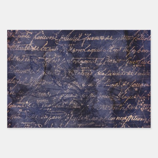 Gothic Grunge Indigo Inpakpapier Vel (Voorkant)