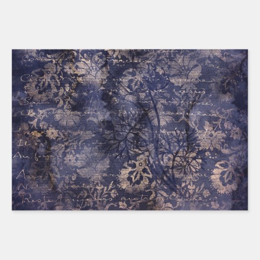 Gothic Grunge Indigo Inpakpapier Vel (Voorkant 2)