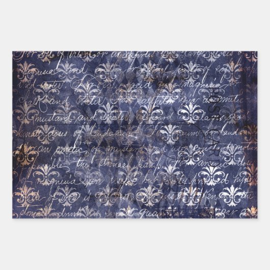 Gothic Grunge Indigo  Inpakpapier Vel (Voorkant)
