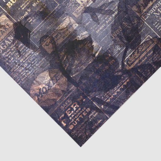 Gothic Grunge Indigo Tissuepapier (Detail)