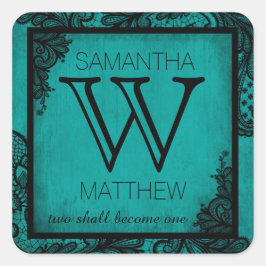 Gothic Grunge Kant Bruiloft Gift Label