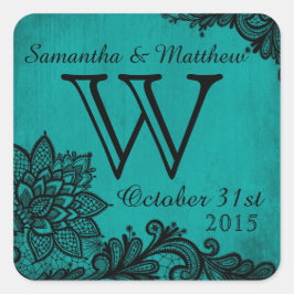 Gothic Grunge Kant Bruiloft Gift Label