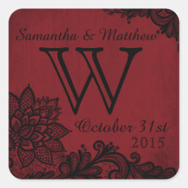 Gothic Grunge Kant Bruiloft Gift Label