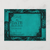 Gothic Grunge Kant Foto Opslaan van de Datum Aankondigingskaart (Achterkant)