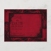 Gothic Grunge Kant Foto Opslaan van de Datum Aankondigingskaart (Achterkant)