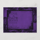 Gothic Grunge Kant Foto Opslaan van de Datum Aankondigingskaart (Achterkant)
