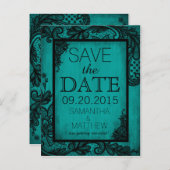 Gothic Grunge Kant Save the Date Aankondigingskaart (Voorkant / Achterkant)