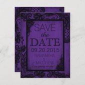 Gothic Grunge Kant Save the Date Aankondigingskaart (Voorkant / Achterkant)