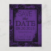 Gothic Grunge Kant Save the Date Aankondigingskaart (Voorkant)