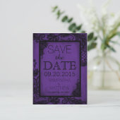 Gothic Grunge Kant Save the Date Aankondigingskaart (Staand voorkant)