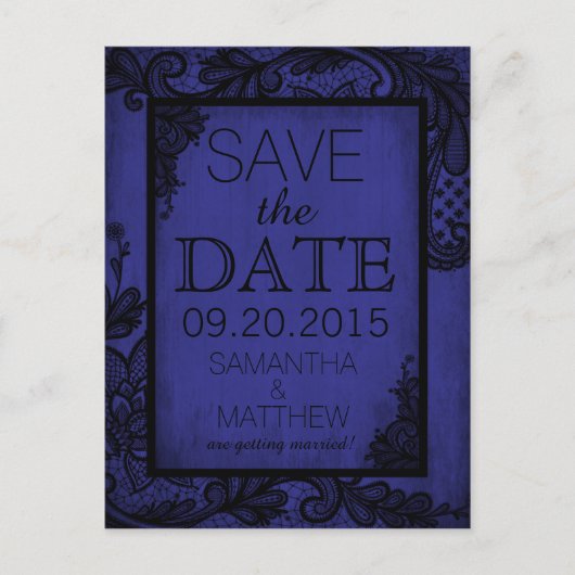 Gothic Grunge Kant Save the Date Aankondigingskaart (Voorkant)