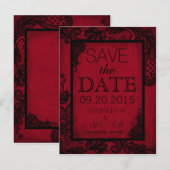 Gothic Grunge Kant Save the Date Aankondigingskaart (Voorkant / Achterkant)