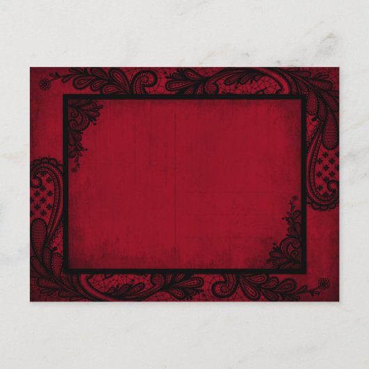 Gothic Grunge Kant Save the Date Aankondigingskaart (Achterkant)