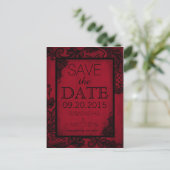 Gothic Grunge Kant Save the Date Aankondigingskaart (Staand voorkant)