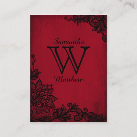 Gothic Grunge Kant Trouwplaats Kaarten Plaatskaartje (Achterkant)