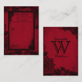 Gothic Grunge Kant Trouwplaats Kaarten Plaatskaartje (Voorkant / Achterkant)