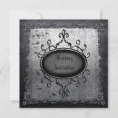  Gothic Grunge Linen Wedding Invites Kaart (Voorkant)