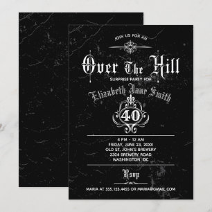 Gothic Grunge Over the Hill Party Invitation Kaart