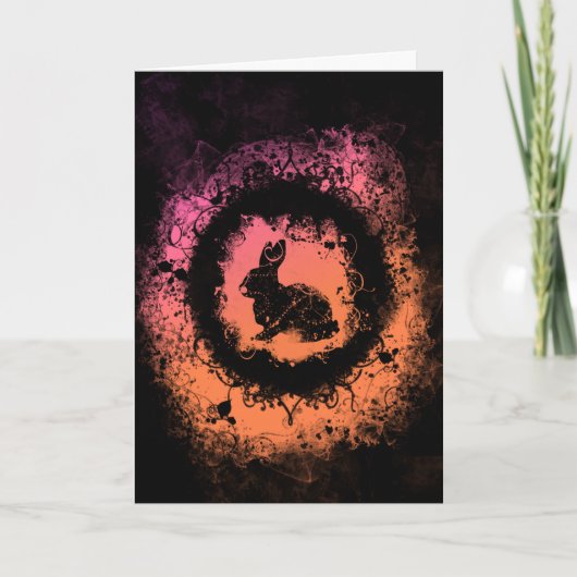 Gothic-Grunge paashaas Feestdagen Kaart (Voorkant)