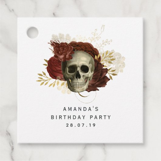 Gothic Grunge Schedel Bedankjes Labels (Voorkant)