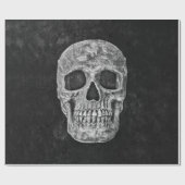 Gothic Grunge Skull Black and White Cadeaupapier (Vlak)