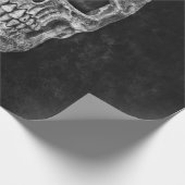 Gothic Grunge Skull Black and White Cadeaupapier (Hoek)