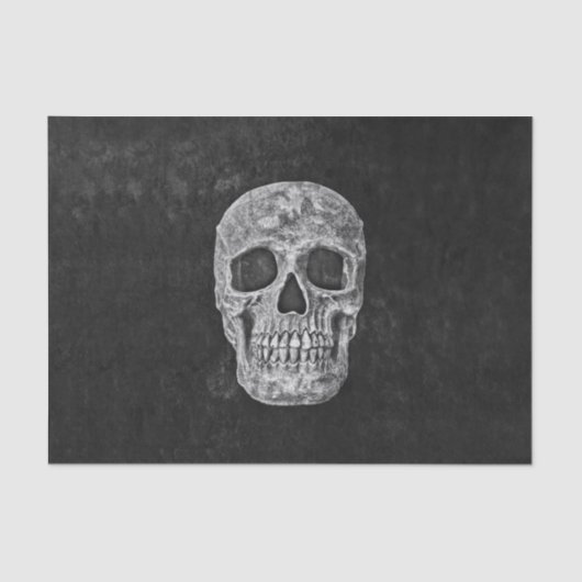 Gothic Grunge Skull Black and White Tissuepapier (Voorkant)