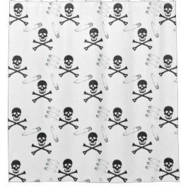 Gothic Grunge Skulls Botten en veiligheidsspelden Douchegordijn