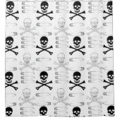 Gothic Grunge Skulls Botten en veiligheidsspelden Douchegordijn (Voorkant)