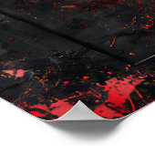 Gothic Grunge Vanta Zwart & Rood Poster (Hoek)