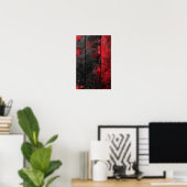 Gothic Grunge Vanta Zwart & Rood Poster (Thuiskantoor)