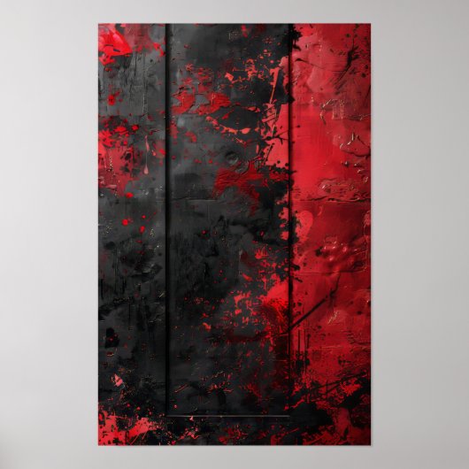 Gothic Grunge Vanta Zwart & Rood Poster (Voorkant)