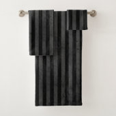 Gothic Grungy Black Stripe Bad Handdoek (Insitu)