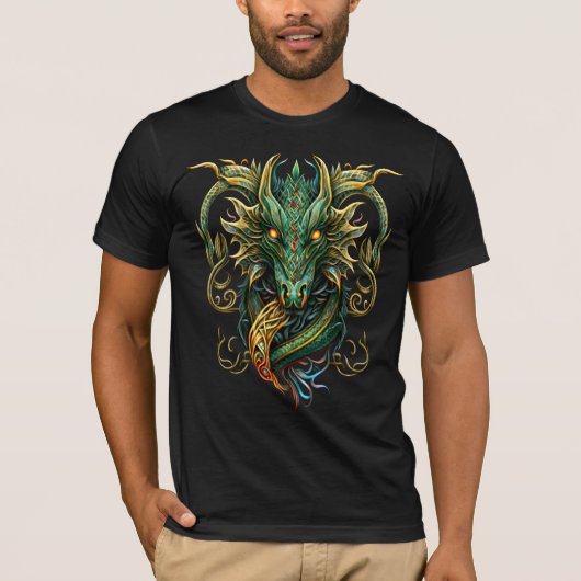 Gothic Guardian Mystic Dragon T-shirt (Voorkant)