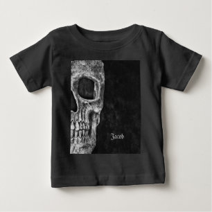 Gothic Half Skull Black en White Cool Grunge