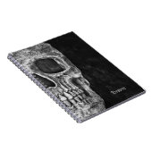 Gothic Half Skull Black en White Cool Grunge Notitieboek (Rechterzijde)