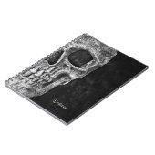 Gothic Half Skull Black en White Cool Grunge Notitieboek (Linkerzijde)
