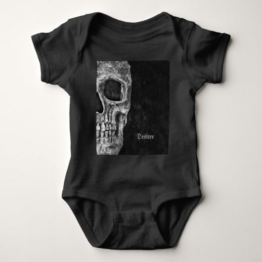 Gothic Half Skull Black en White Cool Grunge Romper (Voorkant)