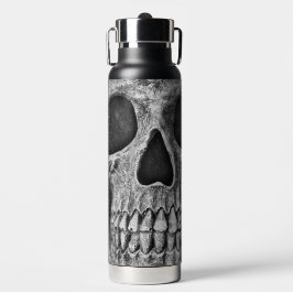 Gothic Half Skull Black en White Cool Texture Waterfles