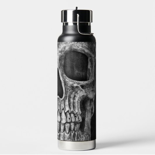 Gothic Half Skull Black en White Cool Texture Waterfles (Links)