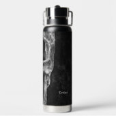 Gothic Half Skull Black en White Cool Texture Waterfles (Achterkant)